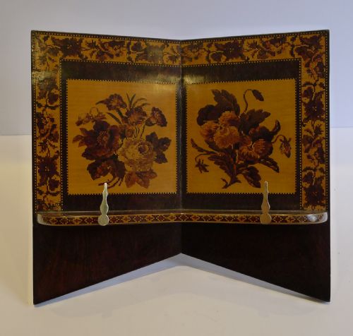 Antique English Tunbridge Ware Book Stand / Lectern C.1860
