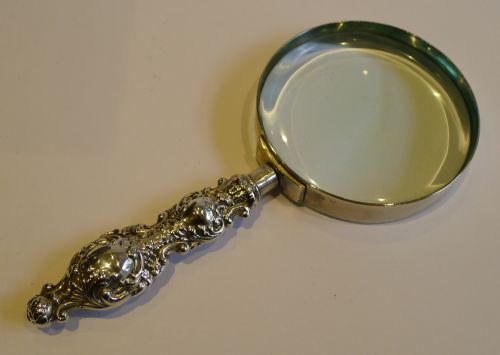 Antique English Sterling Silver Handled Magnifying Glass - 1902