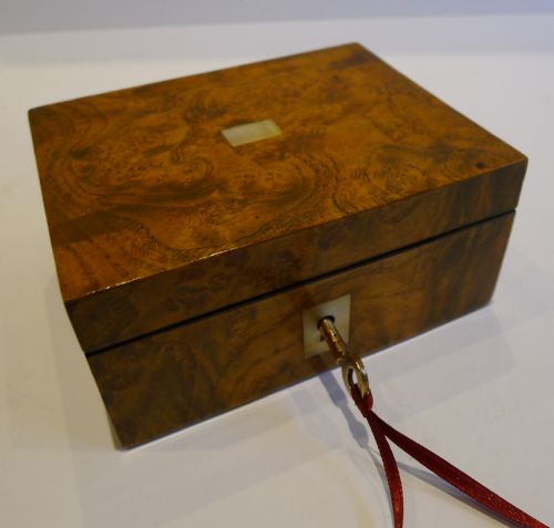 Small Antique French Burr Elm Box C.1830