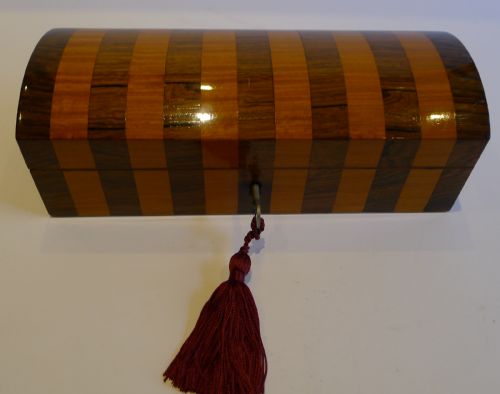 English William IV Glove Box in Rosewood & Satinwood / Pristine Original Interior C.1830