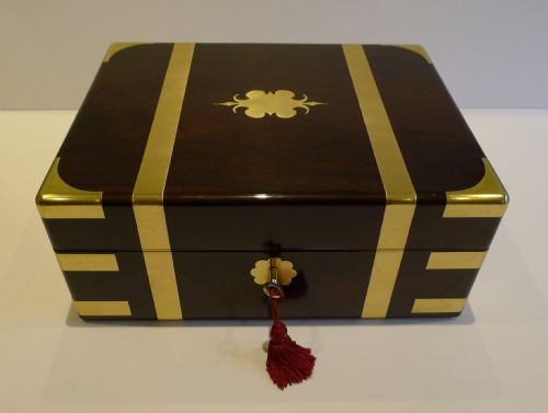 Handsome Military / Campaign Brass Bound Rosewood Box C.1840