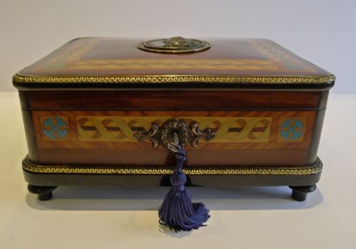 fig 1. Magnificent Antique French Inlaid Jewellery Box c.1850