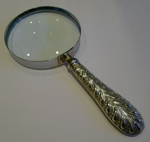 fig 1. Antique English Sterling Silver Handled Magnifying Glass - 1887 by William Comyns