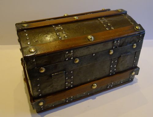 fig 1. Antique English Miniature Trunk c.1880