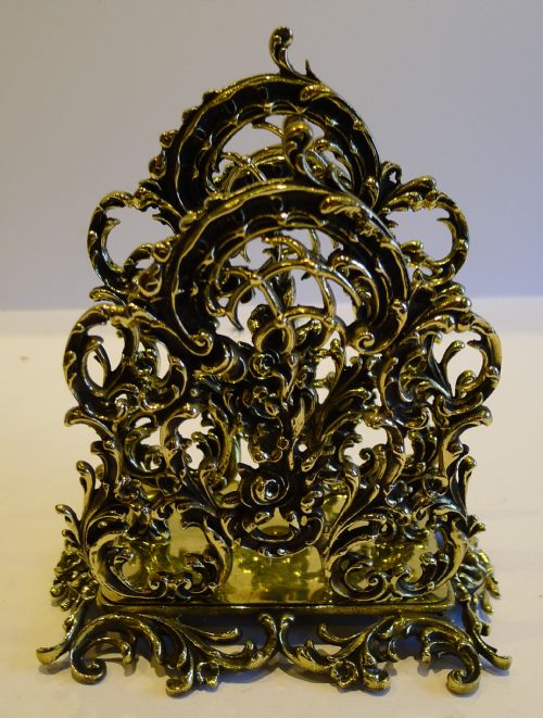 Antique English Brass Letter Rack or Holder C.1880
