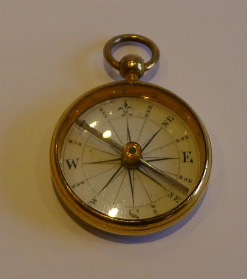 English Georgian Compass with White Enamel Dial C.1800
