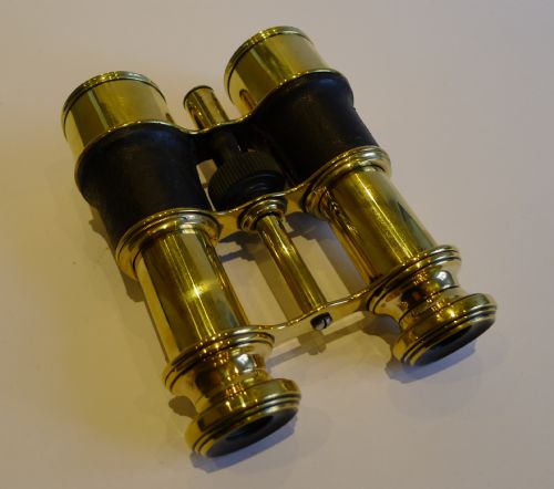 fig 1. Antique English Brass & Leather Binoculars by Negretti & Zambra c.1900