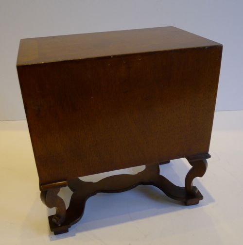 fig 1. Charming Antique English Miniature Queen Anne Style Chest on Stand c.1900