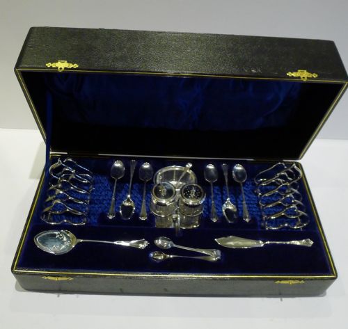 Pristine Antique English Silver Plated Breakfast Serving Set C.1900
