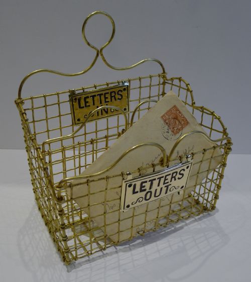 Victorian English Brass Mesh Letters Box or Caddy C.1880