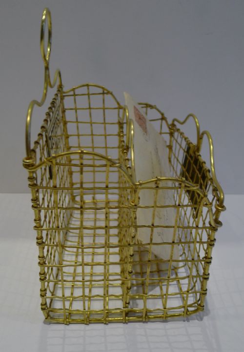 fig 1. Victorian English Brass Mesh Letters Box or Caddy c.1880