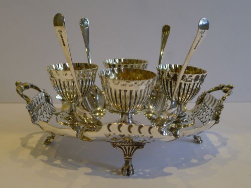 Antique English Silver Plated Egg Cruet C.1900