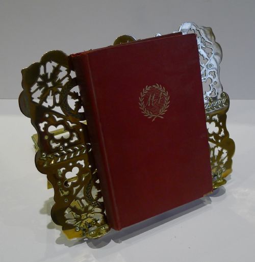 fig 1. Antique English Pierced Brass Lectern or Book Rest c.1880