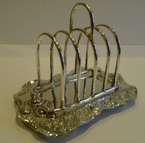 Wonderful Antique English Silver Plate Toast Rack / Letter Holder C.1890