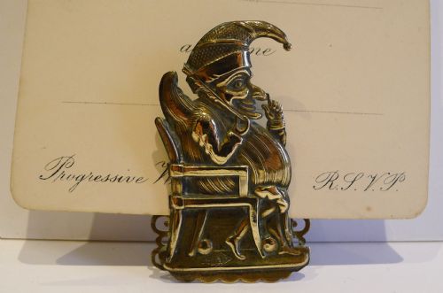 Unusual Antique English Mr. Punch Letter Holder - Registration Diamond for 1875