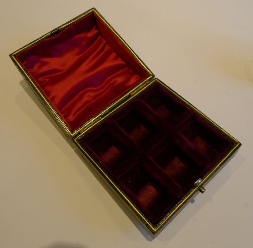fig 1. Set Six Antique English Silver Plated Napkin Rings In Original Box c.1900