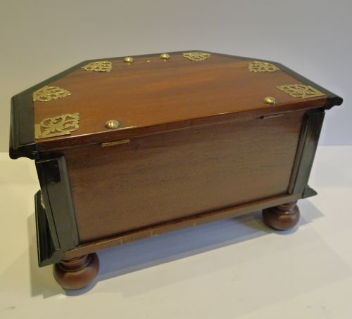 fig 1. Antique Anglo-Portuguese Brass Mounted Teak & Macassar Ebony Chest c.1850