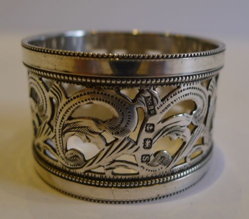 English Sterling Silver Pierced Napkin Ring - Birmingham 1917