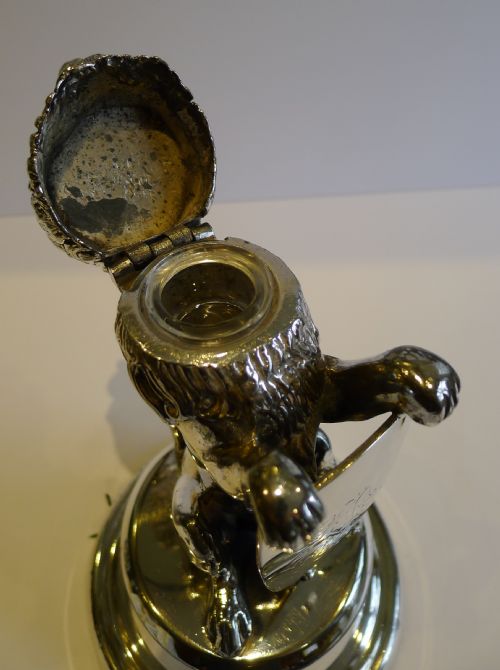fig 2. Grand Antique English Regal Lion Inkwell c.1880