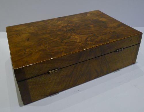 fig 1. Stunning Antique English Walnut Table Box c.1820