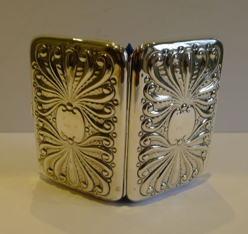 Antique English Art Nouveau Sterling Silver Card Case by Deakin & Francis