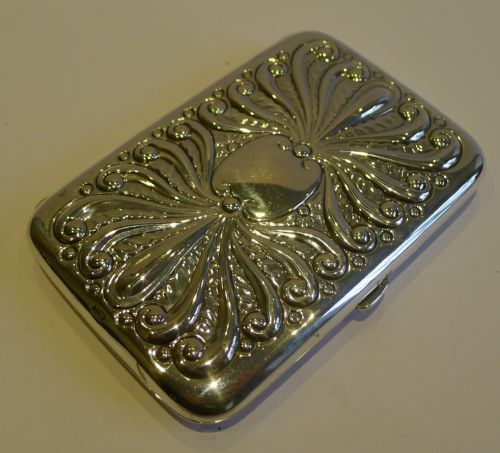 fig 1. Antique English Art Nouveau Sterling Silver Card Case by Deakin & Francis
