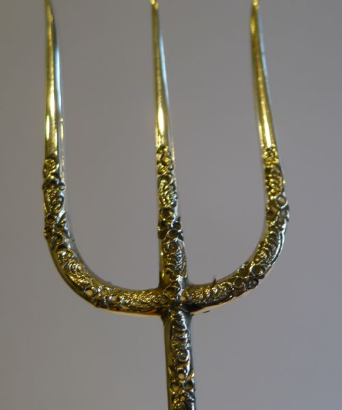 fig 1. Antique English Sterling Silver & Mother of Pearl Bread Fork by Francis Howard Ltd.