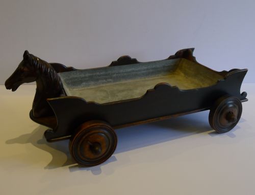 Late George III English Mahogany Wheeled Coaster - Figural - Horse C.1800