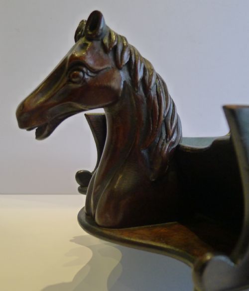 fig 1. Late George III English Mahogany Wheeled Coaster - Figural - Horse c.1800
