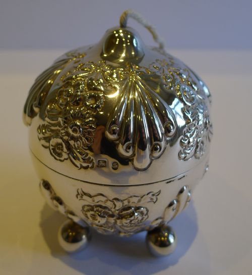 Stunning Antique English Sterling Silver String Box / Dispenser - 1892