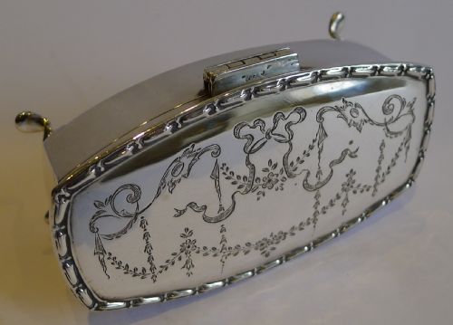 Pretty Engraved Sterling Silver Jewellery or Trinket Box by J. Gloster Ltd. - 1924