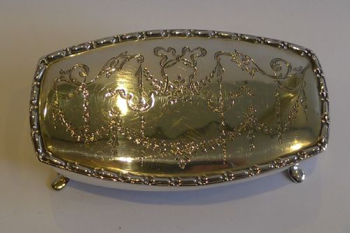 fig 1. Pretty Engraved Sterling Silver Jewellery or Trinket Box by J. Gloster Ltd. - 1924