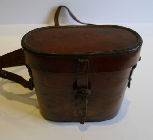 fig 1. Antique English Brass & Leather Binoculars Signed Heath & Co., London.