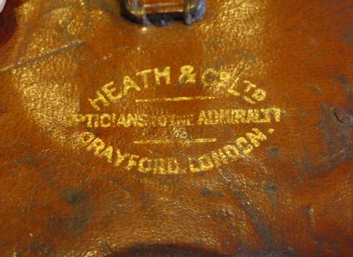fig 2. Antique English Brass & Leather Binoculars Signed Heath & Co., London.