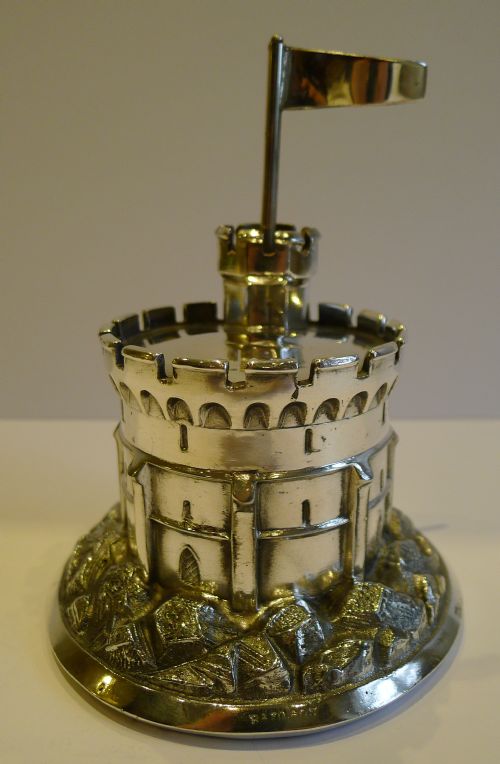 Rare Antique English Inkwell - Windsor Castle by Mappin & Webb - Reg. 1885
