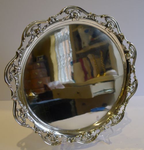 Stylish Antique English Art Nouveau Salver / Tray by Roberts & Belk C.1890