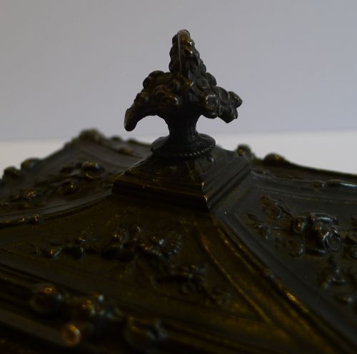fig 2. Stunning Antique English Bronze Desk-Top Sealing Wax Box c.1850