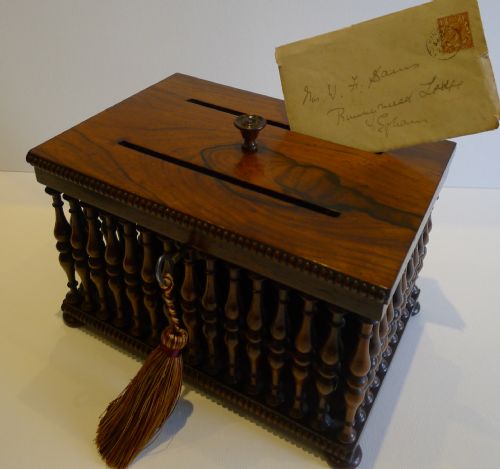 Antique English Regency Letter Box in Rosewood C.1820