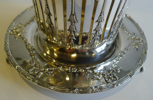 fig 1. Antique English Silver Plated Wine or Champagne Bottle Holder c.1910