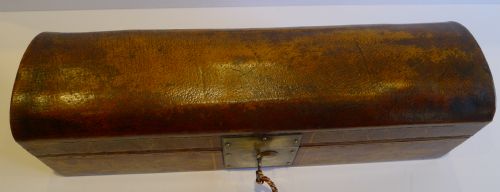 fig 1. Antique Chinese Qing Dynasty Pigskin Document Box c.1850