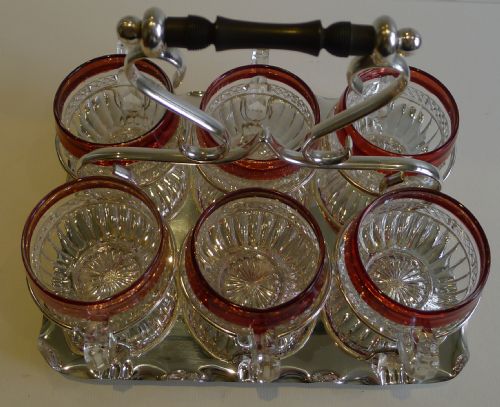 fig 2. Wonderful Antique English Silver Plated Custard Cup Caddy c.1910