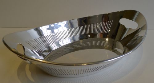 fig 1. Antique English Silver Plated Bread Basket by John Round c.1900