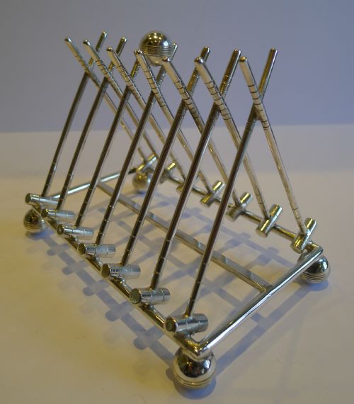 Antique English Toast Rack / Letter Holder - Croquet - Reg. For 1871