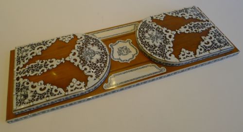 Antique Anglo Indian Sandalwood & Ivory Bookslide / Bookends C.1860
