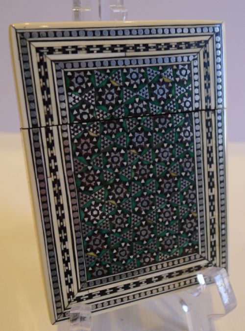 Antique Anglo Indian Sadeli Mosaic Visiting Card Case C.1850