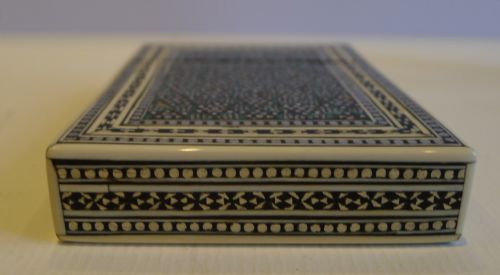 fig 1. Antique Anglo Indian Sadeli Mosaic Visiting Card Case c.1850