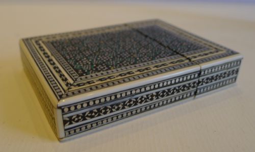 fig 2. Antique Anglo Indian Sadeli Mosaic Visiting Card Case c.1850
