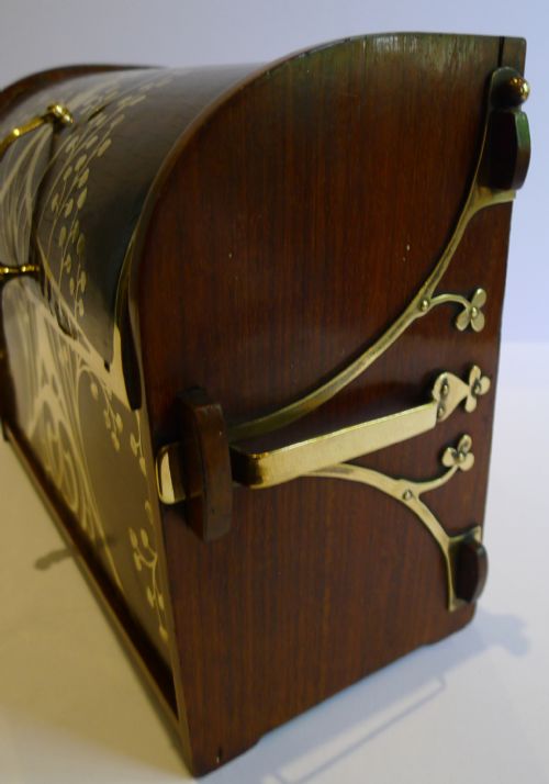 fig 2. Fabulous Antique Art Nouveau Brass Inlaid Stationery Box by Erhard & Söhne c.1910