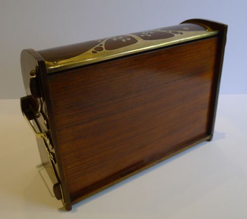 fig 3. Fabulous Antique Art Nouveau Brass Inlaid Stationery Box by Erhard & Söhne c.1910
