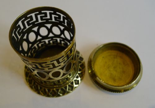 fig 1. Antique Brass & Reverse Painted (Eglomise) Go-To-Bed - London - Houses of Parliament c.1860
